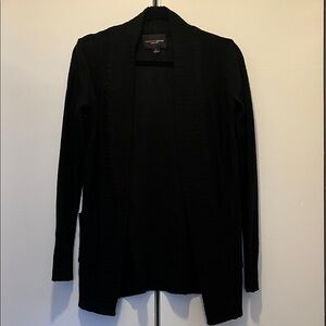 Black Open Front Cardigan Sweater